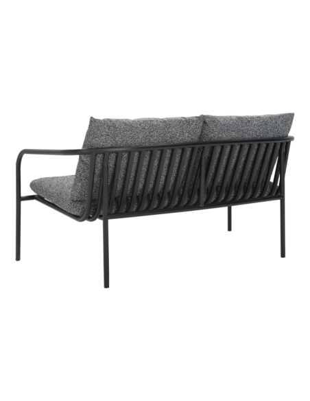Sofá 2 Plazas Exterior BENDT, Aluminio, Poliéster Reciclado / Negro - Brafab