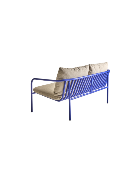 Sofá 2 Plazas Exterior BENDT, Aluminio, Poliéster Reciclado / Azul Índigo / Beige - Brafab
