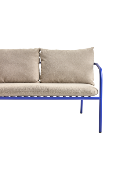 Sofá 2 Plazas Exterior BENDT, Aluminio, Poliéster Reciclado / Azul Índigo / Beige - Brafab