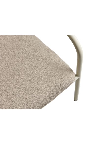 Sofá 2 Plazas Exterior BENDT, Aluminio, Poliéster Reciclado / Blanco Perla / Beige - Brafab