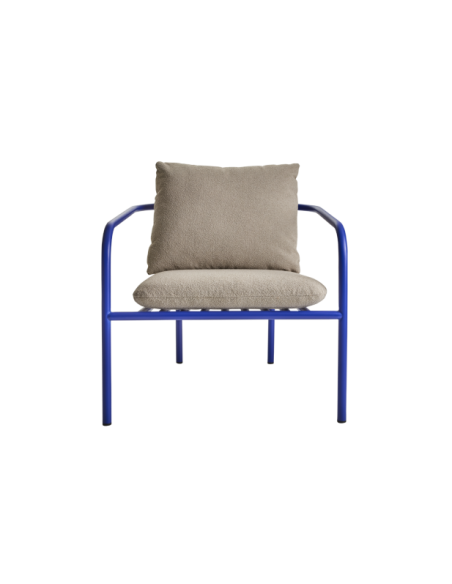 Sillón Exterior BENDT, Aluminio, Poliéster Reciclado / Azul Índigo / Beige - Brafab