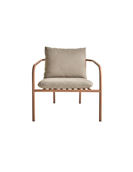 Sillón Exterior BENDT, Aluminio, Poliéster Reciclado / Melocotón / Beige - Brafab