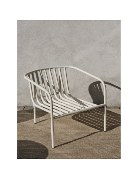 Sillón Exterior BENDT, Aluminio, Poliéster Reciclado / Blanco Perla / Beige - Brafab