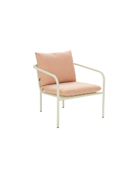 Sillón Exterior BENDT, Aluminio, Poliéster Reciclado / Blanco Perla / Naranja - Brafab