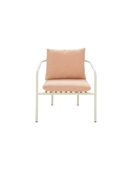 Sillón Exterior BENDT, Aluminio, Poliéster Reciclado / Blanco Perla / Naranja - Brafab