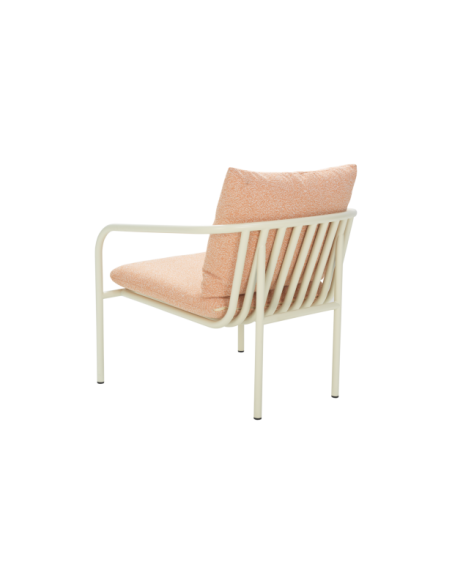 Sillón Exterior BENDT, Aluminio, Poliéster Reciclado / Blanco Perla / Naranja - Brafab