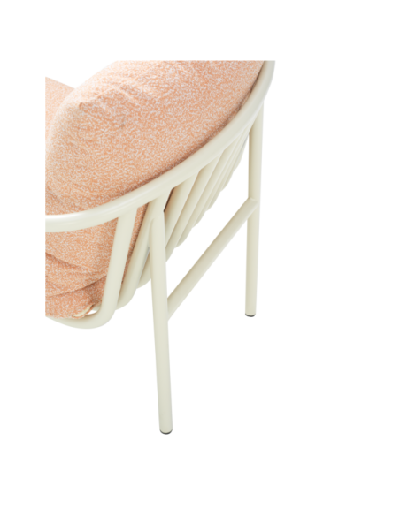 Sillón Exterior BENDT, Aluminio, Poliéster Reciclado / Blanco Perla / Naranja - Brafab