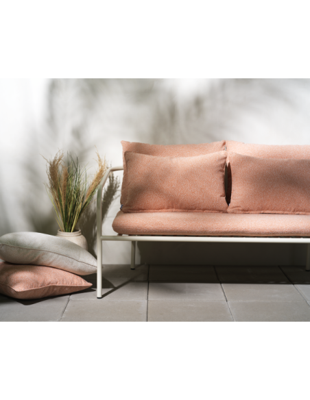 Sillón Exterior BENDT, Aluminio, Poliéster Reciclado / Blanco Perla / Naranja - Brafab