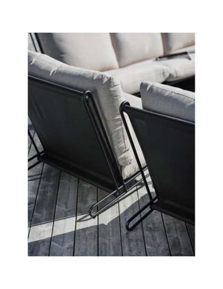 Sillón Exterior BLIXT, Aluminio, Olefina / Negro / Beige - Brafab