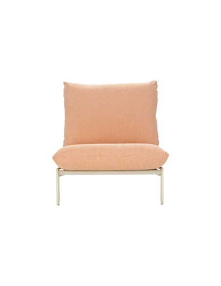 Sillón Exterior BLIXT, Aluminio, Poliéster Reciclado / Blanco Perla / Naranja - Brafab