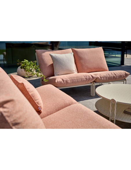 Sillón Exterior BLIXT, Aluminio, Poliéster Reciclado / Blanco Perla / Naranja - Brafab