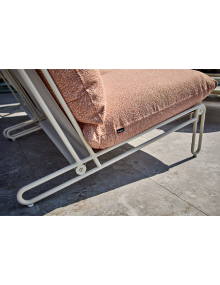 Sillón Exterior BLIXT, Aluminio, Poliéster Reciclado / Blanco Perla / Naranja - Brafab