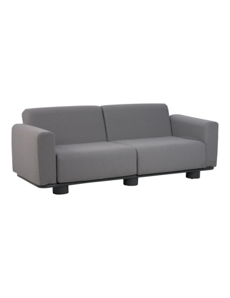 Sofá Exterior 2, Aluminio, Poliéster Reciclado / 5 Plazas BOLSTER, Antracita / Gris - Brafab