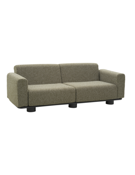 Sofá Exterior 2, Aluminio, Poliéster Reciclado / 5 Plazas BOLSTER, Antracita / Verde - Brafab