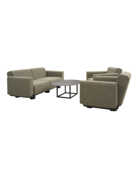 Sofá Exterior 2, Aluminio, Poliéster Reciclado / 5 Plazas BOLSTER, Antracita / Verde - Brafab