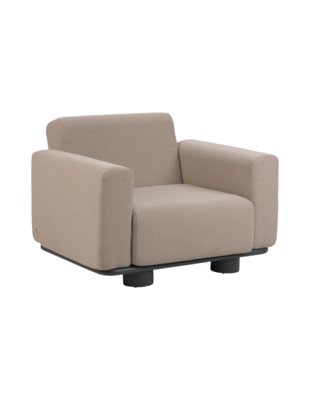 Sillón Exterior BOLSTER, Aluminio, Poliéster Reciclado / Antracita / Beige - Brafab