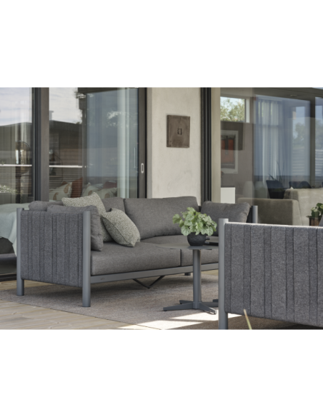 Sofá Exterior 2, Aluminio, Textilene, Olefina / 5 Plazas BRAD, Gris Antracita - Brafab