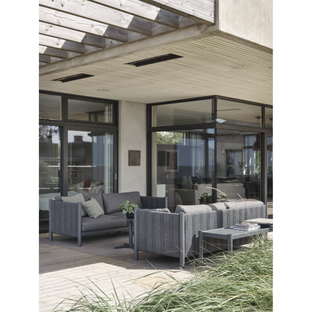 Sofá Exterior 2, Aluminio, Textilene,...