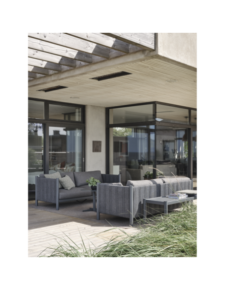 Sofá Exterior 2, Aluminio, Textilene, Olefina / 5 Plazas BRAD, Gris Antracita - Brafab