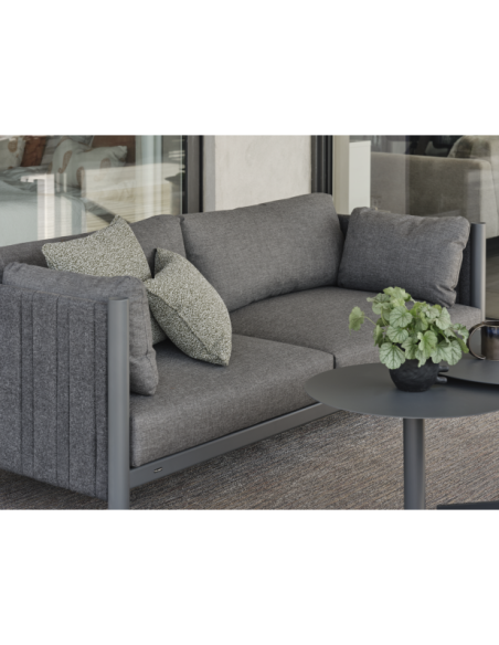 Sofá Exterior 2, Aluminio, Textilene, Olefina / 5 Plazas BRAD, Gris Antracita - Brafab