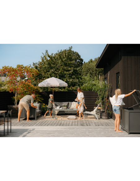 Sofá Exterior 2, Aluminio, Textilene, Olefina / 5 Plazas BRAD, Verde Nórdico / Gris Antracita - Brafab