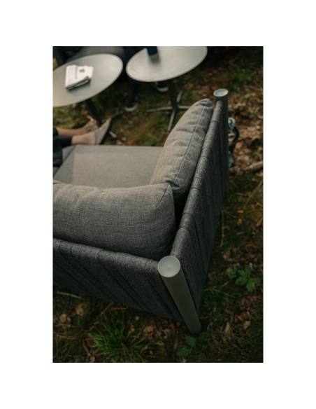 Sofá Exterior 2, Aluminio, Textilene, Olefina / 5 Plazas BRAD, Verde Nórdico / Gris Antracita - Brafab