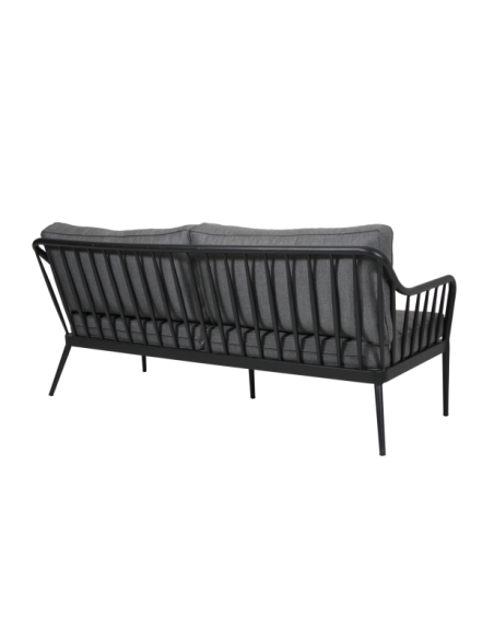 Sofá 3 Plazas Exterior COLEVILLE, Aluminio, Olefina / Negro / Gris - Brafab