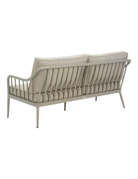 Sofá 3 Plazas Exterior COLEVILLE, Aluminio / Caqui / Beige - Brafab