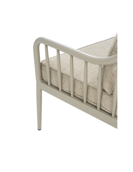 Sofá 3 Plazas Exterior COLEVILLE, Aluminio / Caqui / Beige - Brafab