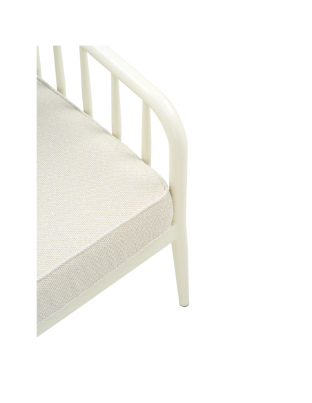 Sofá 3 Plazas Exterior COLEVILLE, Aluminio / Blanco Perla / Beige - Brafab