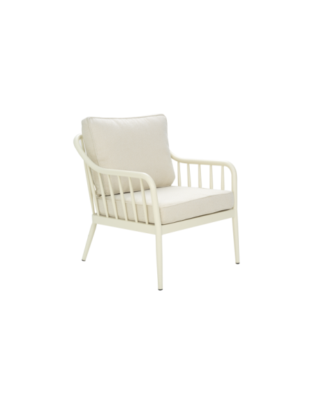 Sillón Exterior COLEVILLE, Aluminio / Blanco Perla / Beige - Brafab