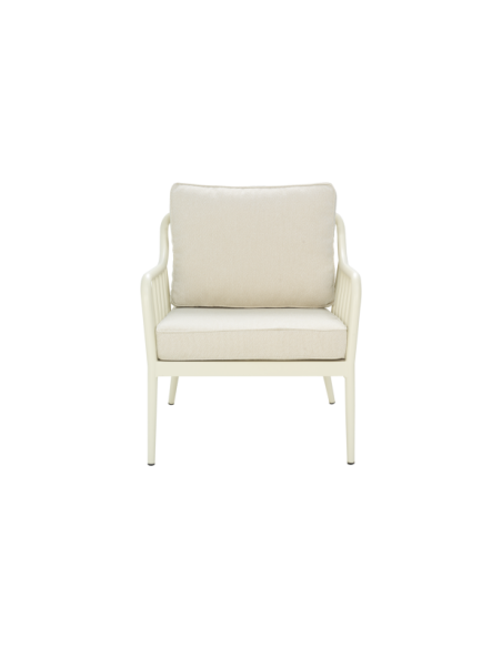 Sillón Exterior COLEVILLE, Aluminio / Blanco Perla / Beige - Brafab