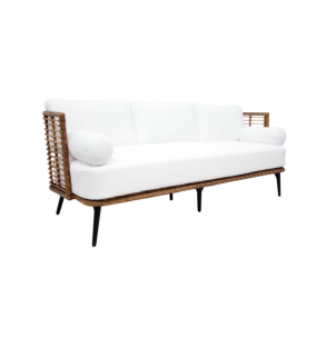 Sofá 3 Plazas Exterior COVELO, Ratán Sintético, Olefina /...