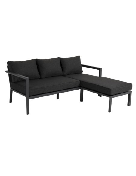 Sofá Cama Exterior DELIA, Aluminio, Olefina / Antracita / Negro - Brafab