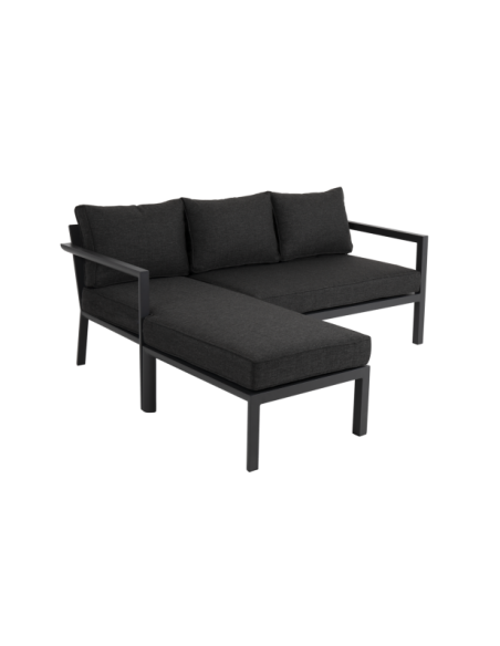 Sofá Cama Exterior DELIA, Aluminio, Olefina / Antracita / Negro - Brafab
