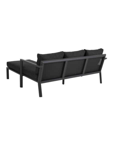 Sofá Cama Exterior DELIA, Aluminio, Olefina / Antracita / Negro - Brafab