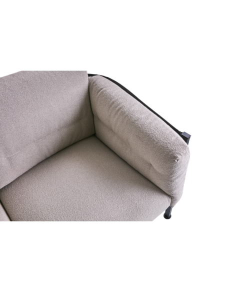 Sofá 3 Plazas Exterior DELUX, Acero Inox, Textilene / Negro / Beige - Brafab