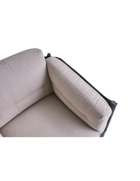 Sillón Exterior DELUX, Acero Inox, Textilene / Negro / Beige - Brafab