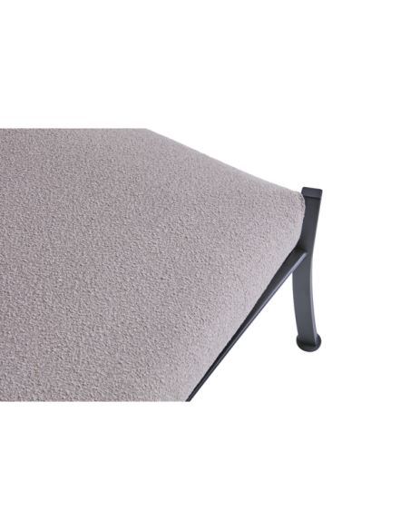 Puf Exterior DELUX, Acero Inox, Textilene / Negro / Beige - Brafab