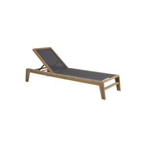 Tumbona Exterior ELATI, Madera Teca, Textilene / Natural...