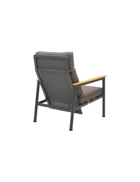 Sillón Exterior GORDON, Aluminio, Textilene, Teca / Gris Antracita - Brafab