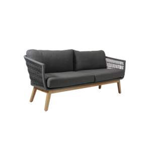 Sofá 3 Plazas Exterior KENTON, Ratán Sintético, Madera de...