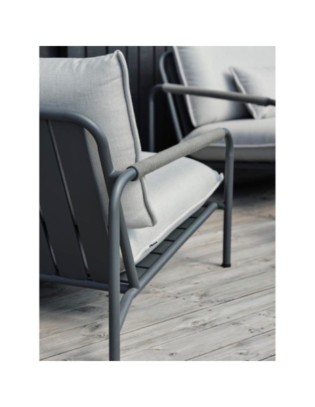 Sillón Exterior LERBERGET, Acero Inox, Acrílico / Antracita / Fresno - Brafab