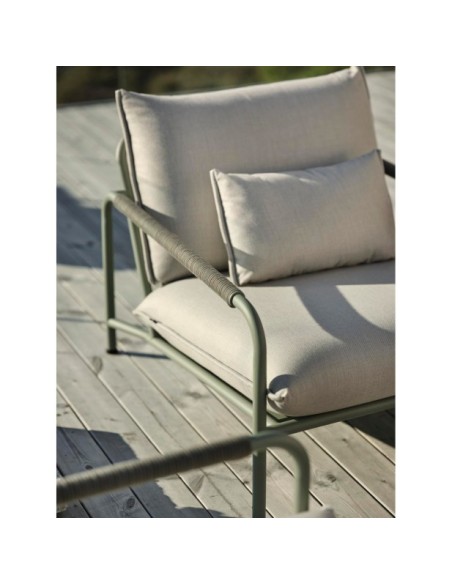 Sillón Exterior LERBERGET, Acero Inox, Acrílico / Verde Ceniza / Fresno - Brafab