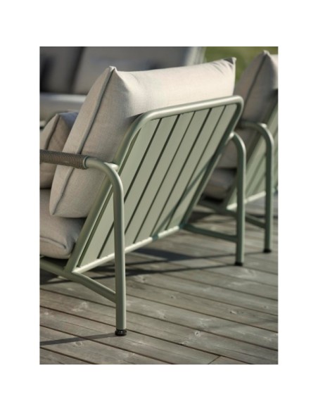 Sillón Exterior LERBERGET, Acero Inox, Acrílico / Verde Ceniza / Fresno - Brafab