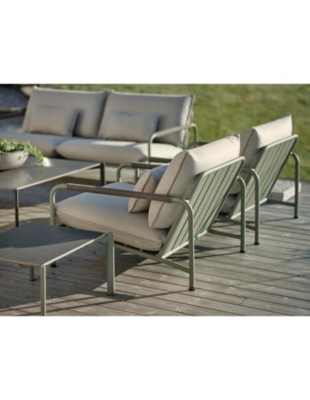 Sillón Exterior LERBERGET, Acero Inox, Acrílico / Verde Ceniza / Fresno - Brafab