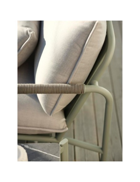 Sillón Exterior LERBERGET, Acero Inox, Acrílico / Verde Ceniza / Fresno - Brafab