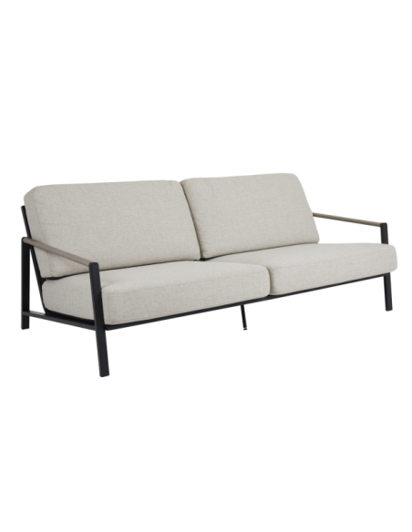 Sofá Exterior 2, Acero Inox, Olefina / 5 Plazas LYRA, Negro / Arena - Brafab