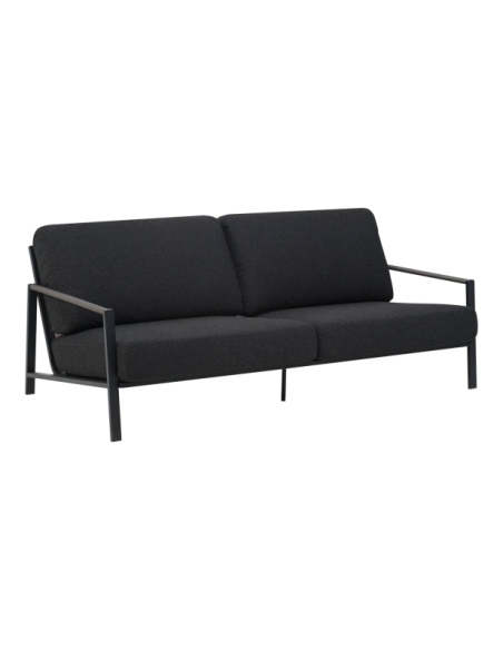 Sofá Exterior 2, Acero Inox, Poliéster Reciclado / 5 Plazas LYRA, Negro / Negro - Brafab
