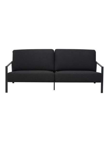 Sofá Exterior 2, Acero Inox, Poliéster Reciclado / 5 Plazas LYRA, Negro / Negro - Brafab